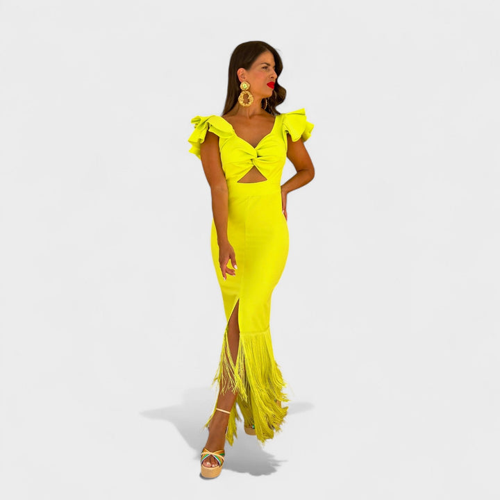 Vintém d'Ouro - Vestido flamenco néon
