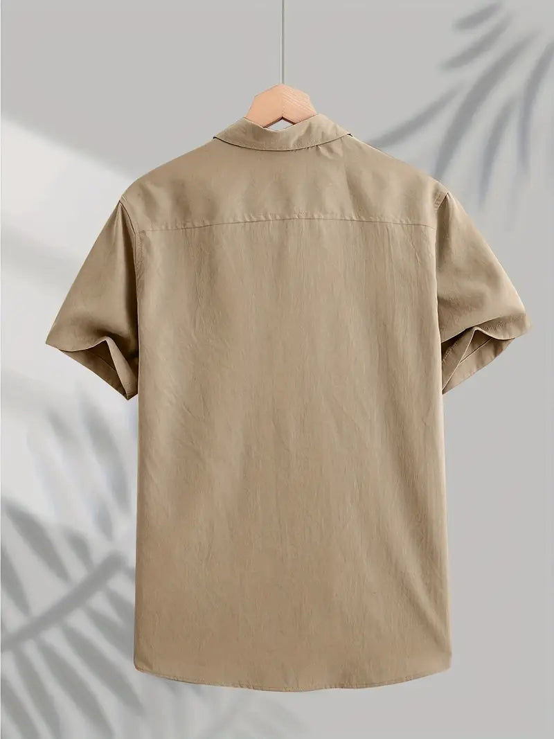 Vintém d'Ouro - Camisa casual de algodão de manga curta