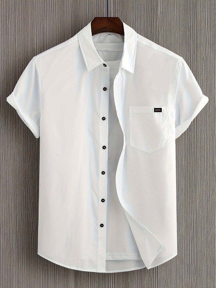 Vintém d'Ouro - Camisa casual de algodão de manga curta