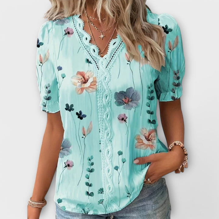 Vintém d'Ouro - Blusa com decote em V