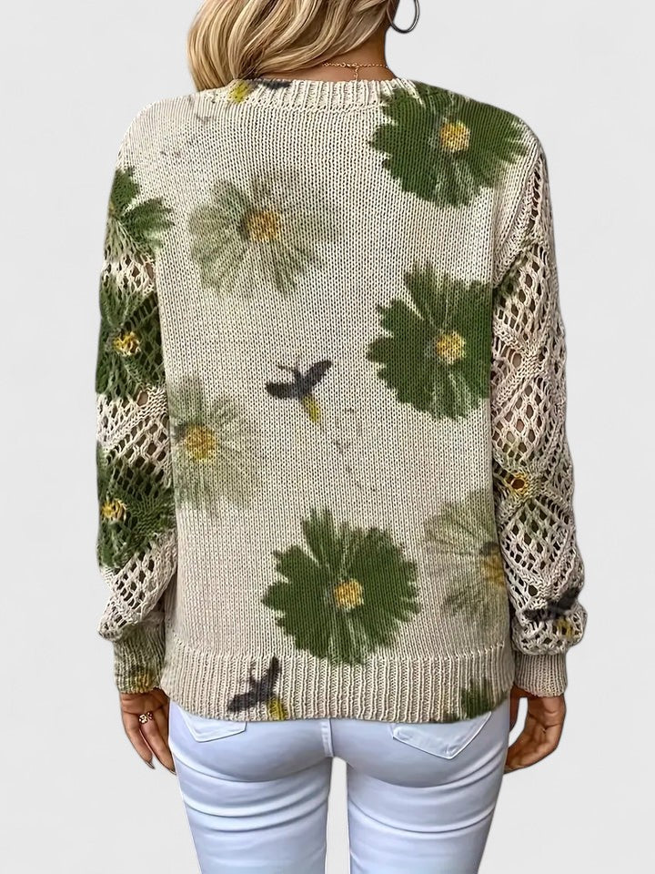 Vintém d'Ouro - Suéter elegante com estampa floral