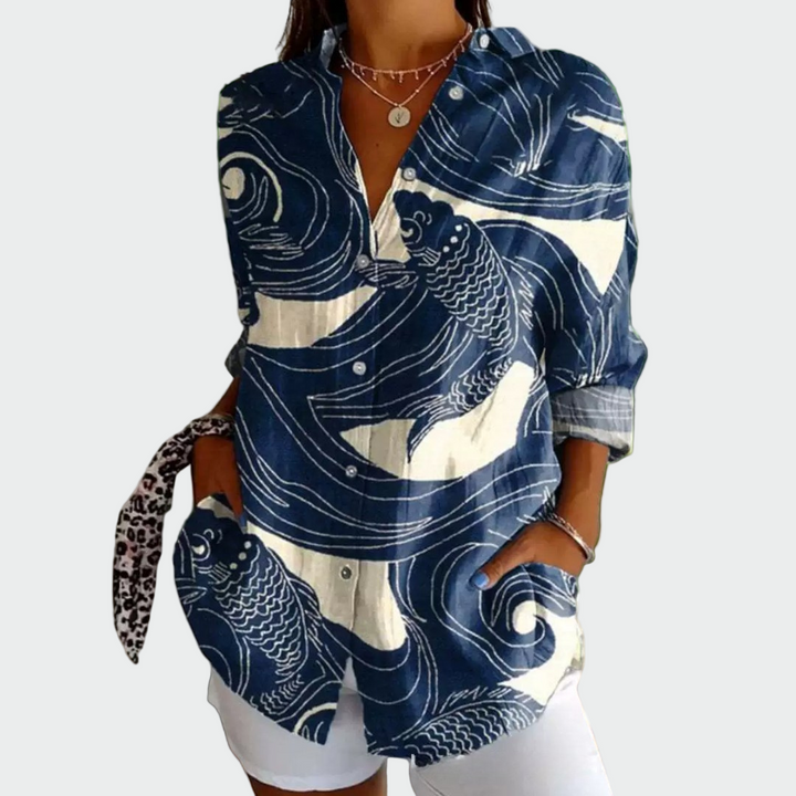 Vintém d'Ouro - Camisa estilosa com estampa floral