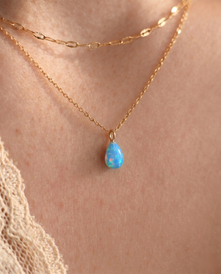 Vintém d'Ouro - Colar Gota Azul