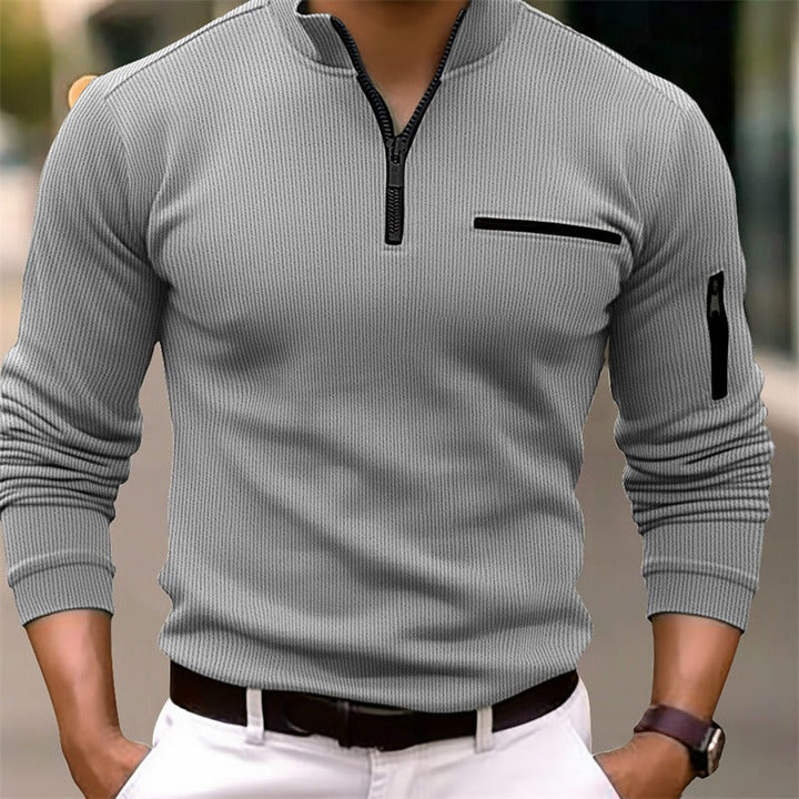 Vintém d'Ouro - Camisola de Manga Longa Masculina com Zíper