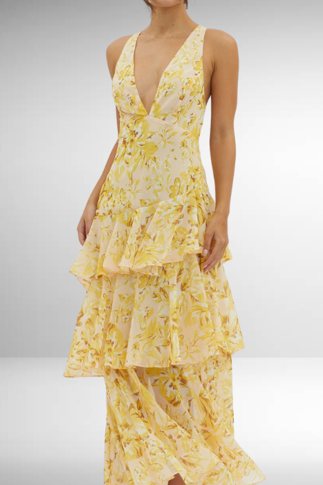 Vintém d'Ouro - Vestido Maxi Elegante