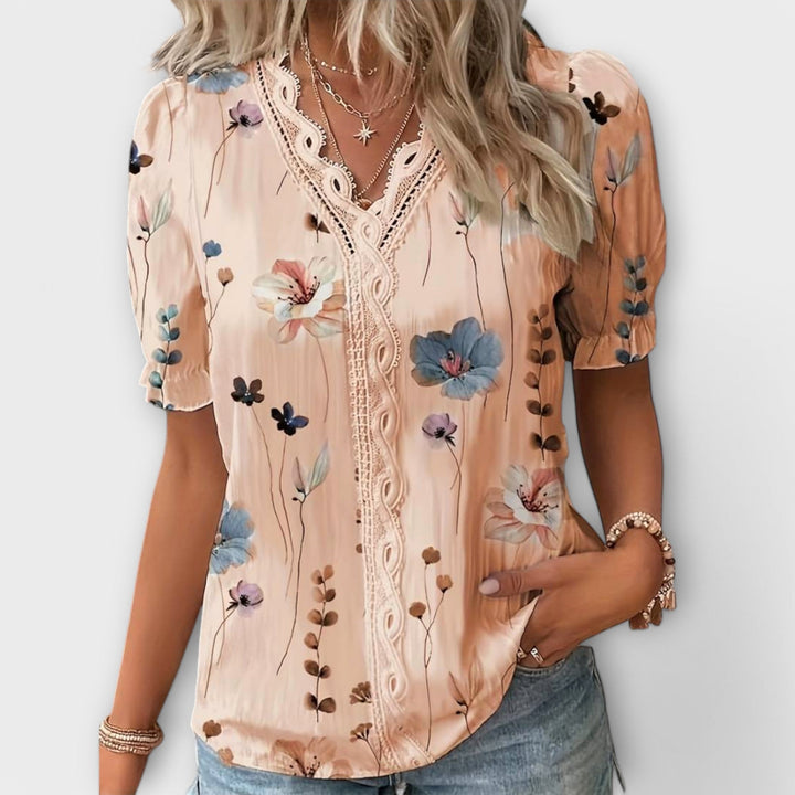 Vintém d'Ouro - Blusa com decote em V