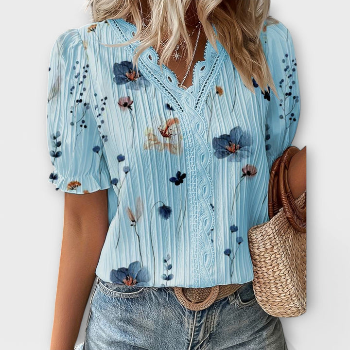 Vintém d'Ouro - Blusa com decote em V