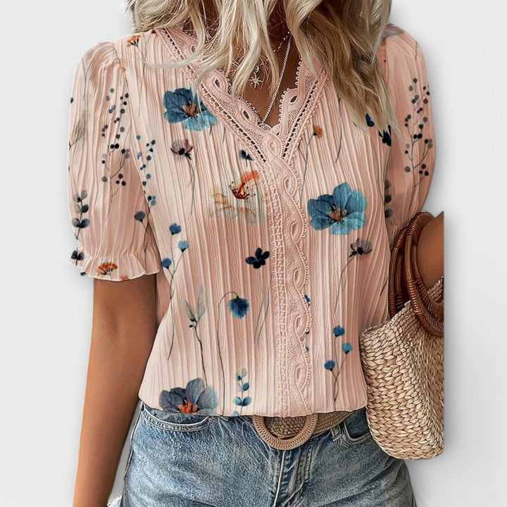 Vintém d'Ouro - Blusa com decote em V