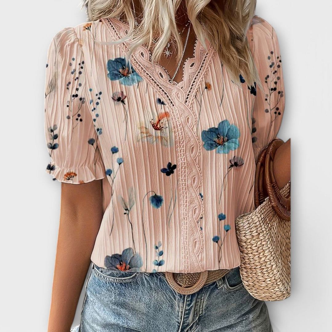 Vintém d'Ouro - Blusa com decote em V