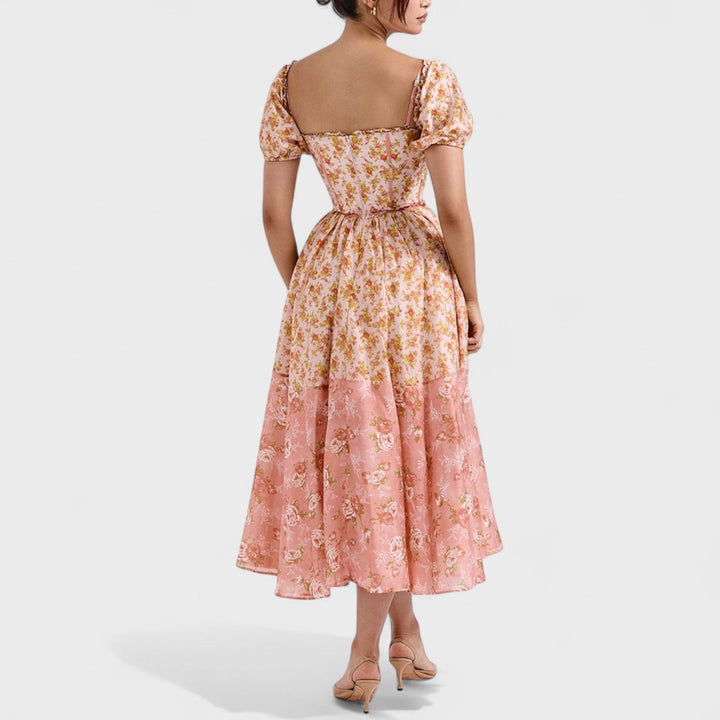 Vintém d'Ouro - Vestido Floral Coral