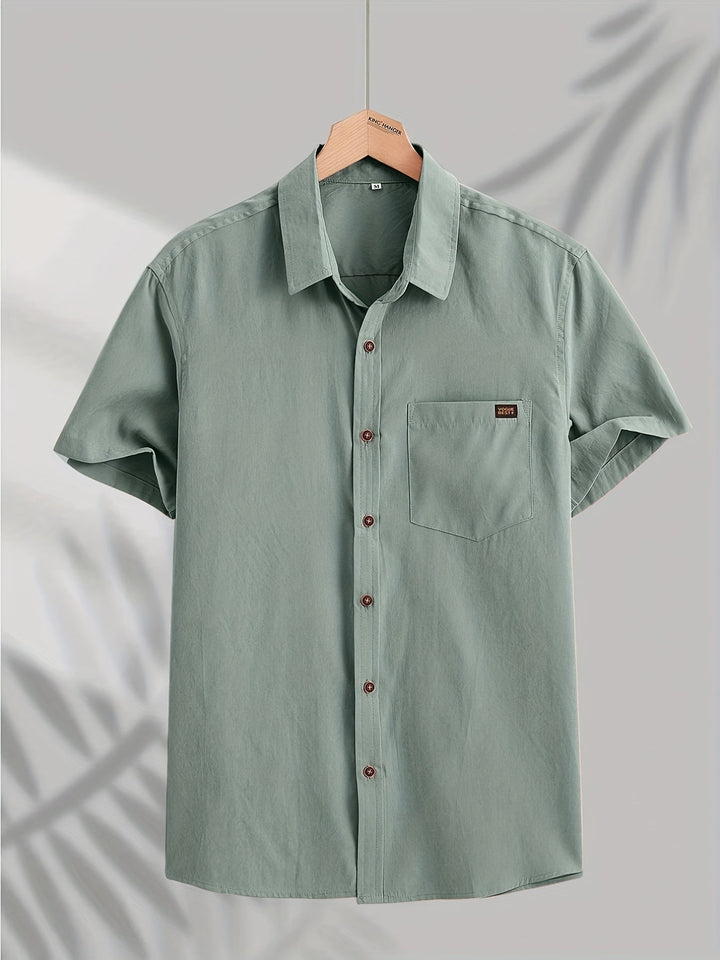 Vintém d'Ouro - Camisa casual de algodão de manga curta