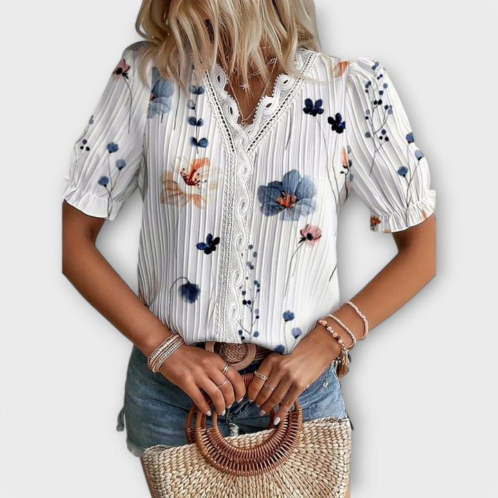 Vintém d'Ouro - Blusa com decote em V