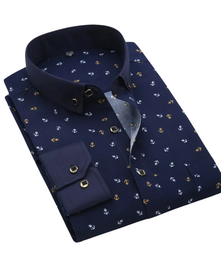 Vintém d'Ouro - Camisa com estampado náutico