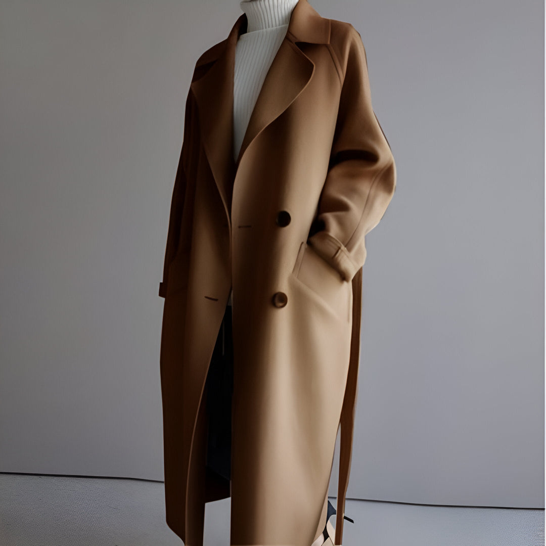 Vintém d'Ouro - Casaco elegante com cinto estruturado