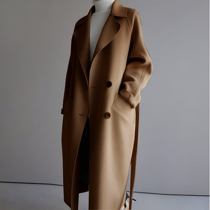 Vintém d'Ouro - Casaco elegante com cinto estruturado