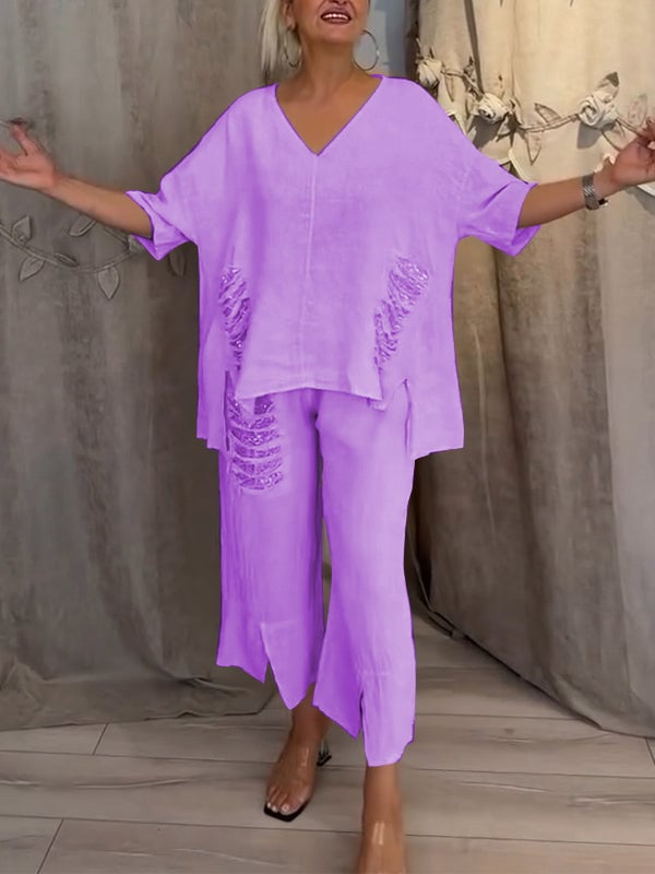 Vintém d'Ouro - Conjunto de verão de duas peças com elegância e conforto para dias ensolarados