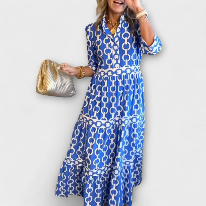 Vintém d'Ouro - Vestido Midi com Correntes