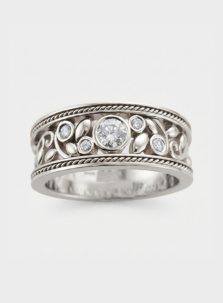 Vintém d'Ouro - Anel Ornamental Prateado