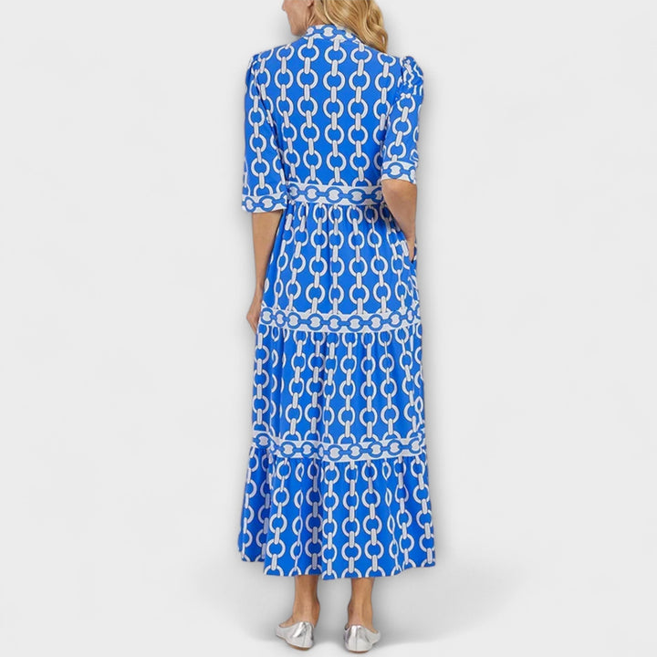 Vintém d'Ouro - Vestido Midi com Correntes