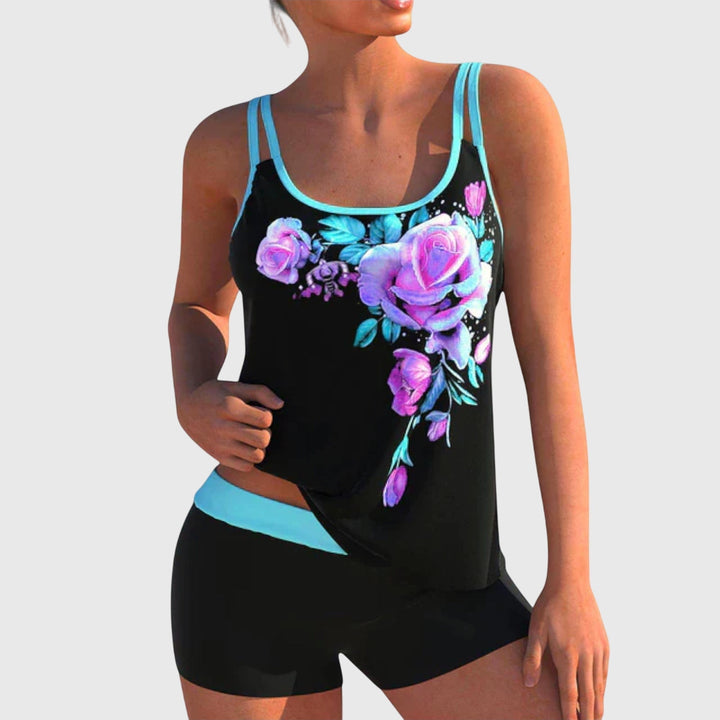 Vintém d'Ouro - Conjunto de Tankini Floral com Calções