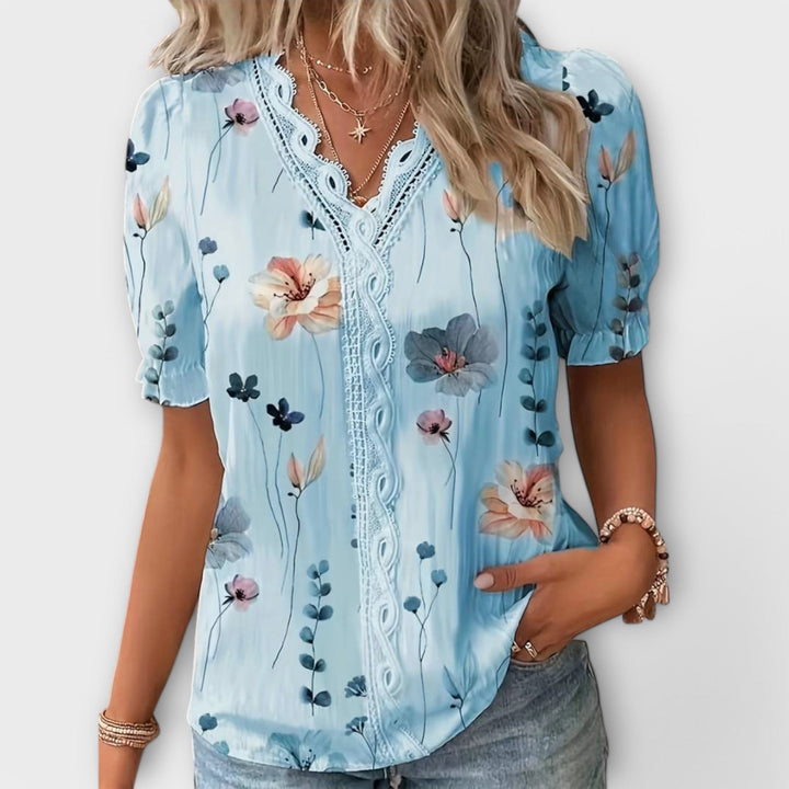 Vintém d'Ouro - Blusa com decote em V