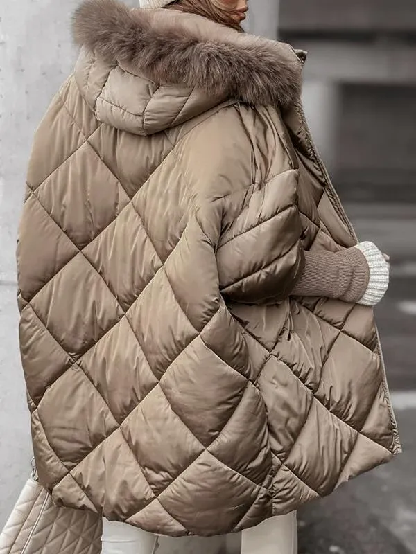 Vintém d'Ouro - Conjunto de inverno com capuz e estampado de diamantes
