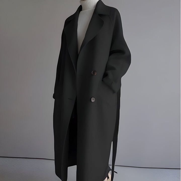Vintém d'Ouro - Casaco elegante com cinto estruturado