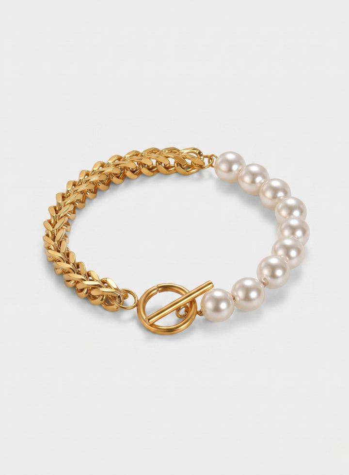 Vintém d'Ouro - Pulseira Elegante em Contraste