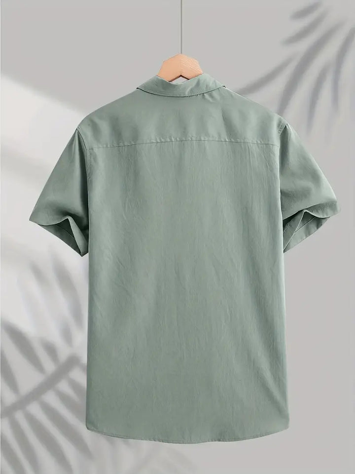 Vintém d'Ouro - Camisa casual de algodão de manga curta