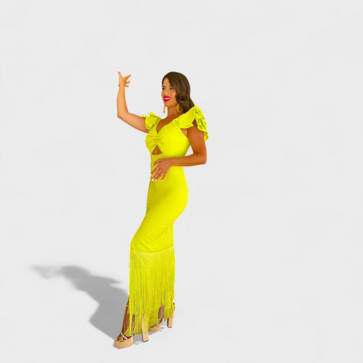 Vintém d'Ouro - Vestido flamenco néon