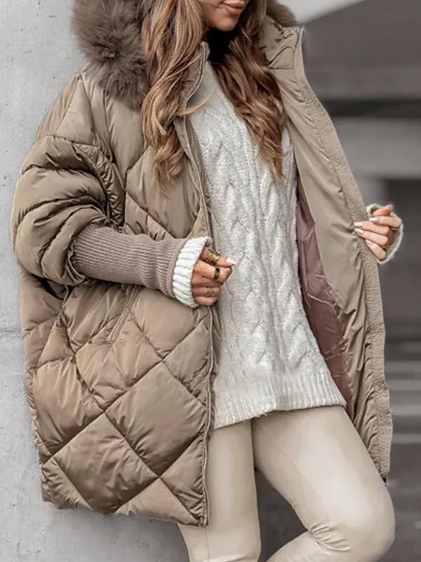 Vintém d'Ouro - Conjunto de inverno com capuz e estampado de diamantes