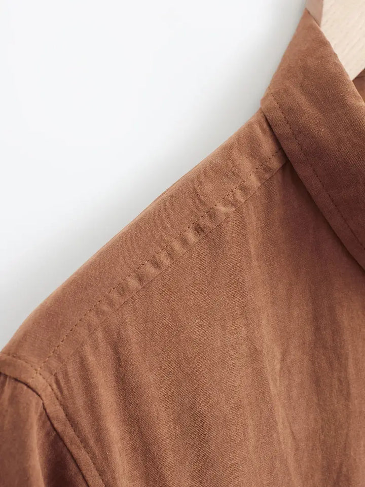 Vintém d'Ouro - Camisa casual de algodão de manga curta