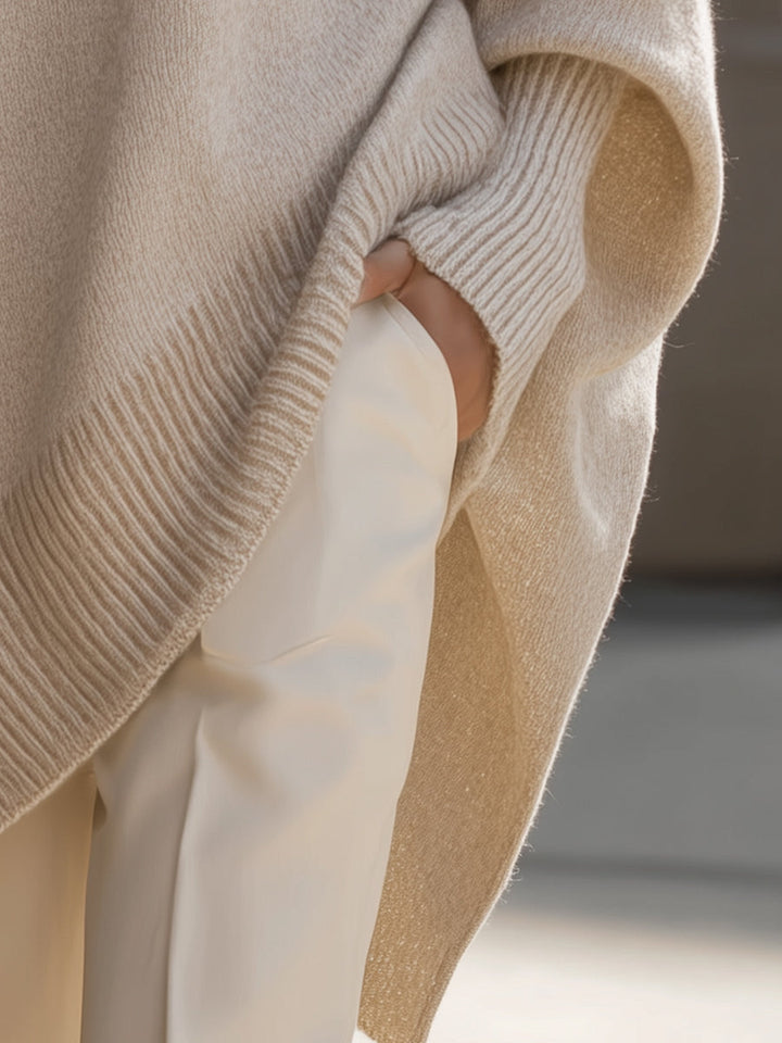 Vintém d'Ouro - Suéter poncho oversized