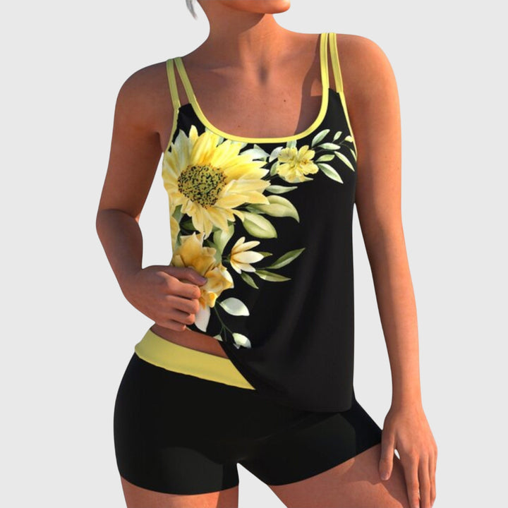 Vintém d'Ouro - Conjunto de Tankini Floral com Calções