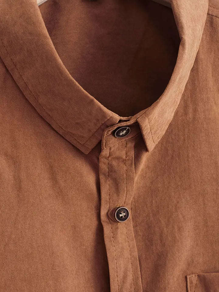 Vintém d'Ouro - Camisa casual de algodão de manga curta