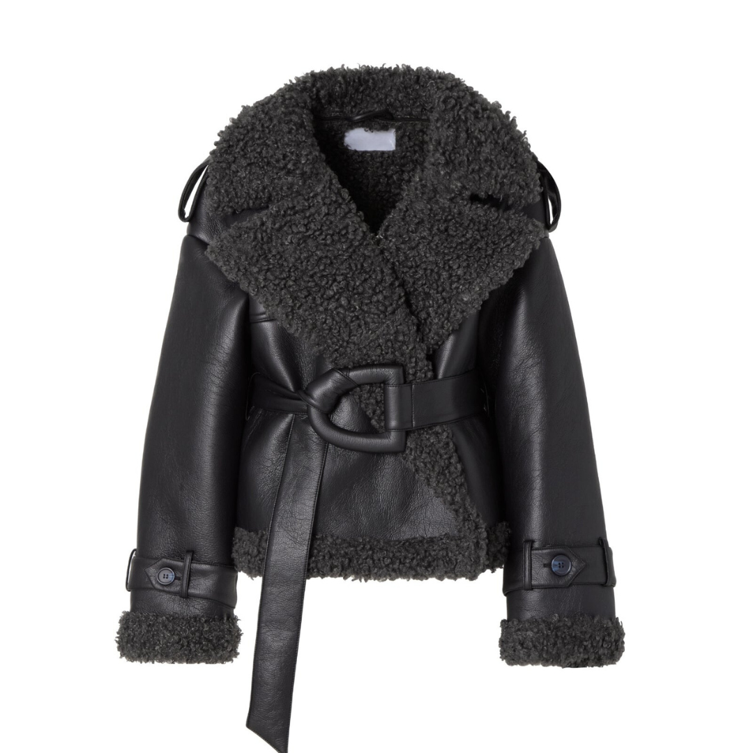 Vintém d'Ouro - Casaco de Shearling com Cinto