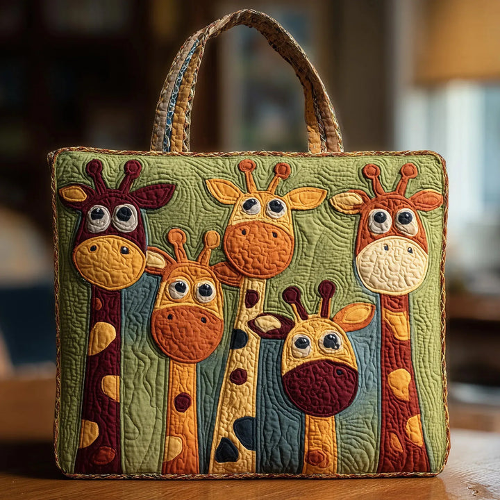 Vintém d'Ouro - Saco Tote Acolchoado com Girafas