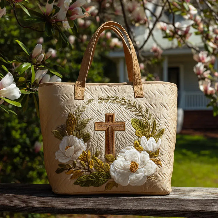 Vintém d'Ouro - Saco Tote Cruz Acolchoado