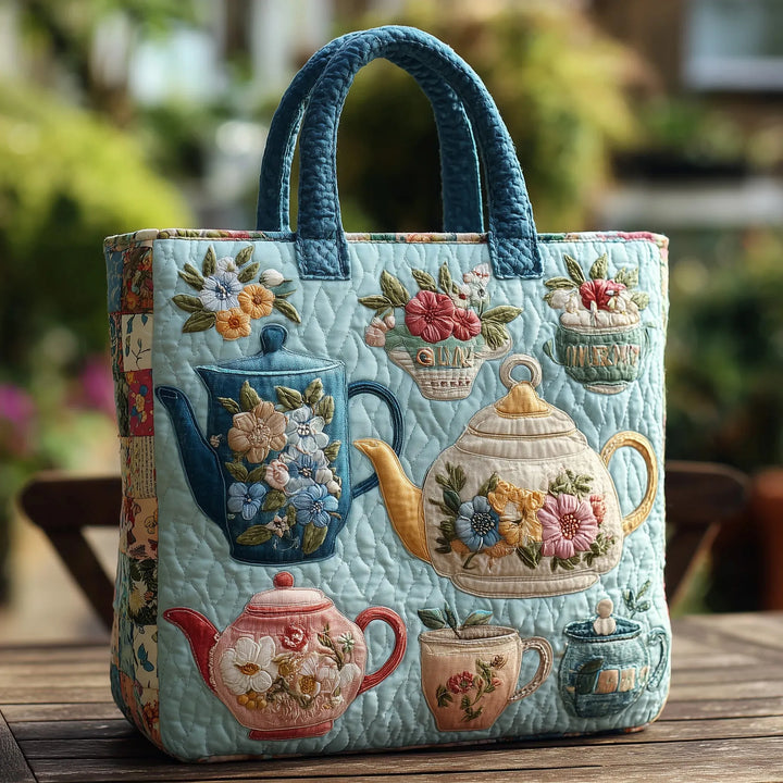 Vintém d'Ouro - Saco Tote Acolchoado Floral