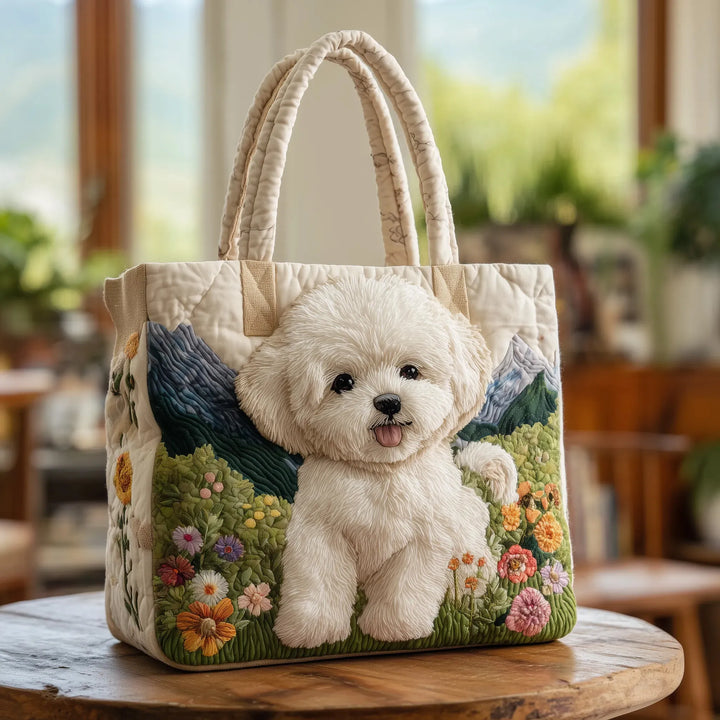 Vintém d'Ouro - Saco Tote Acolchoado com Design Canino