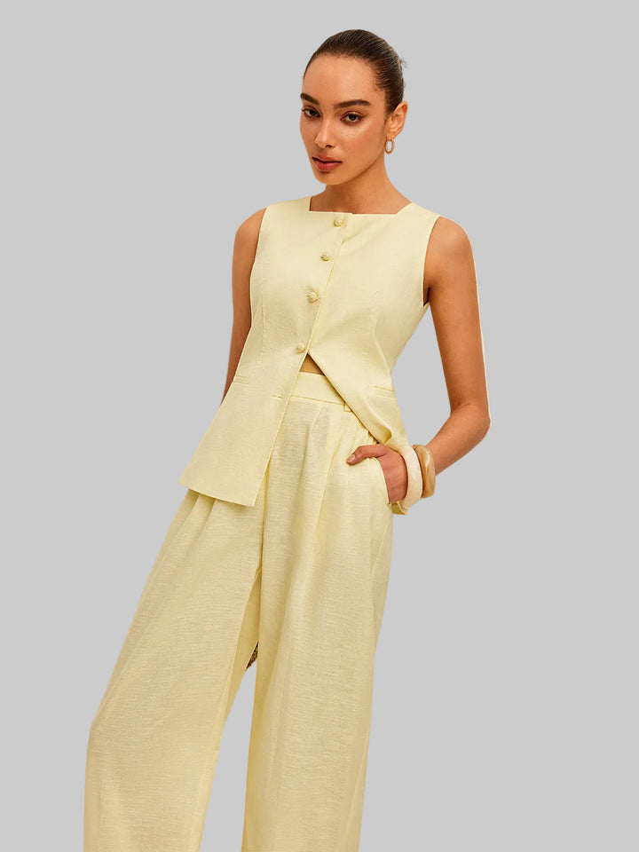 Vintém d'Ouro - Conjunto Elegante de Blusa e Calça