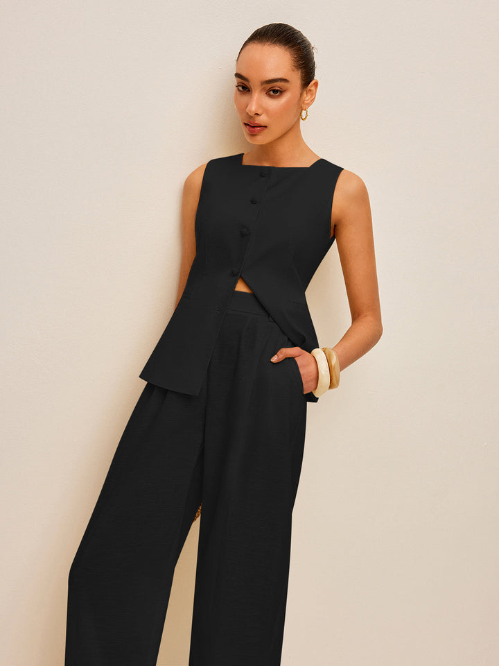 Vintém d'Ouro - Conjunto Elegante de Blusa e Calça