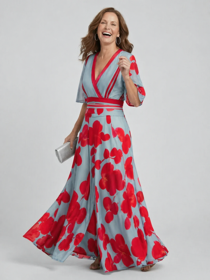 Vintém d'Ouro - Vestido Maxi Flutuante Floral
