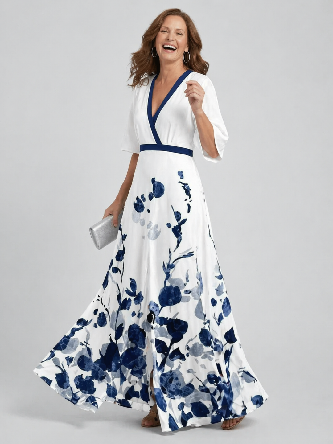 Vintém d'Ouro - Vestido Maxi Flutuante Floral