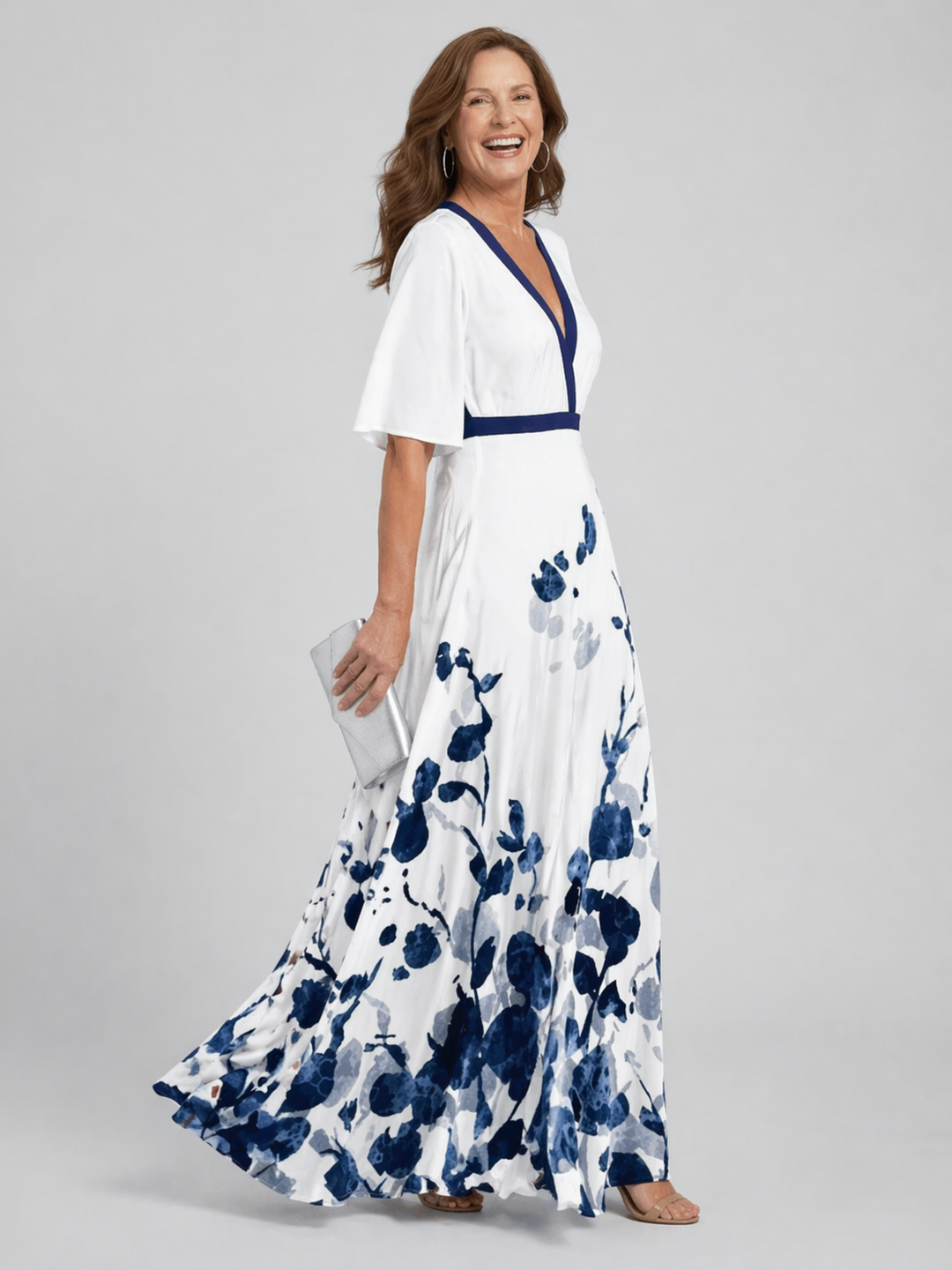 Vintém d'Ouro - Vestido Maxi Flutuante Floral