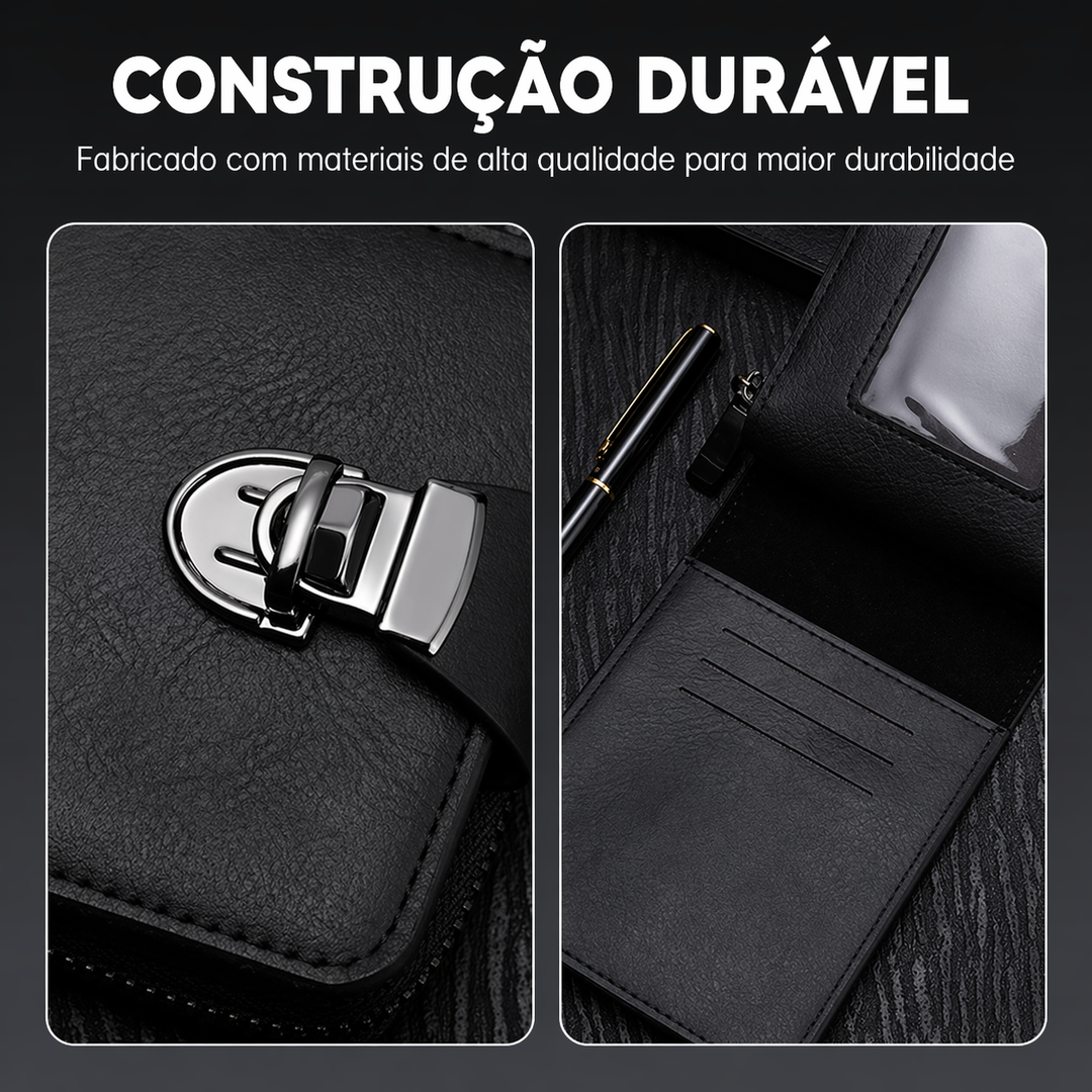 Vintém d'Ouro - Carteira Vintage Compacta com Zíper