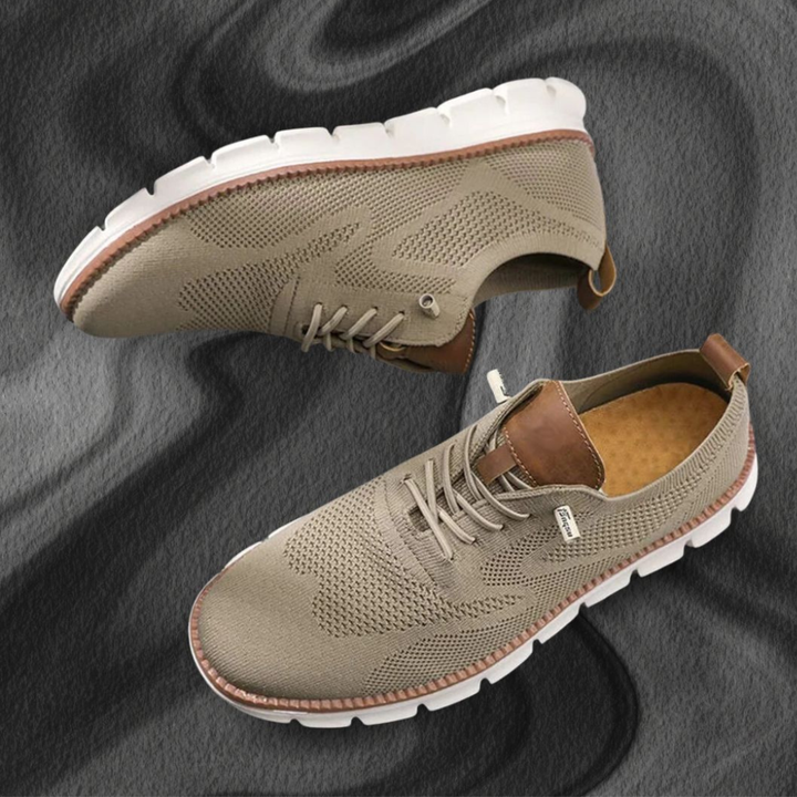 Vintém d'Ouro - Sapatos Ultra-Confortáveis Respiráveis Caqui-Branco