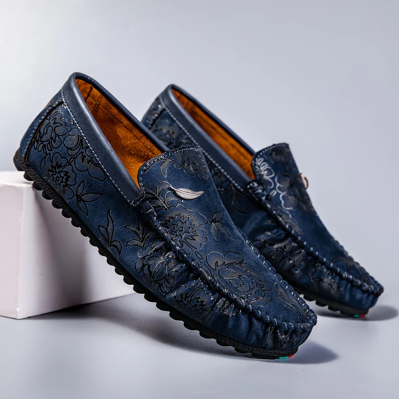 Vintém d'Ouro - Mocassins de couro floral