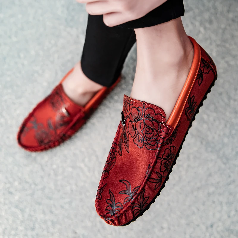Vintém d'Ouro - Mocassins de couro floral