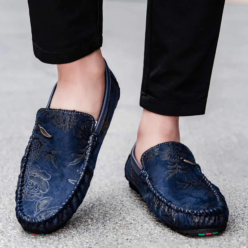 Vintém d'Ouro - Mocassins de couro floral